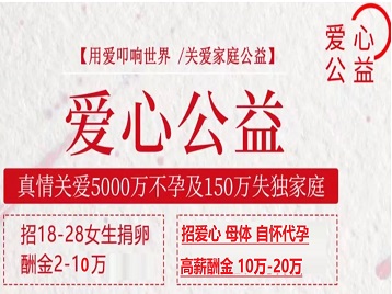 金平捐卵助孕生子 爱心志愿者招募